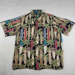 Vintage Reyn Spooner Hawaiian Button Up Shirt Men's XL Surfboards‎ Y2K Aloha